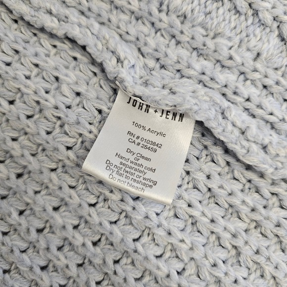 John + Jenn Chunky Knit S Cardigan Blue Cozy Oversized Lagenlook Boho Minimalist - Picture 8 of 16